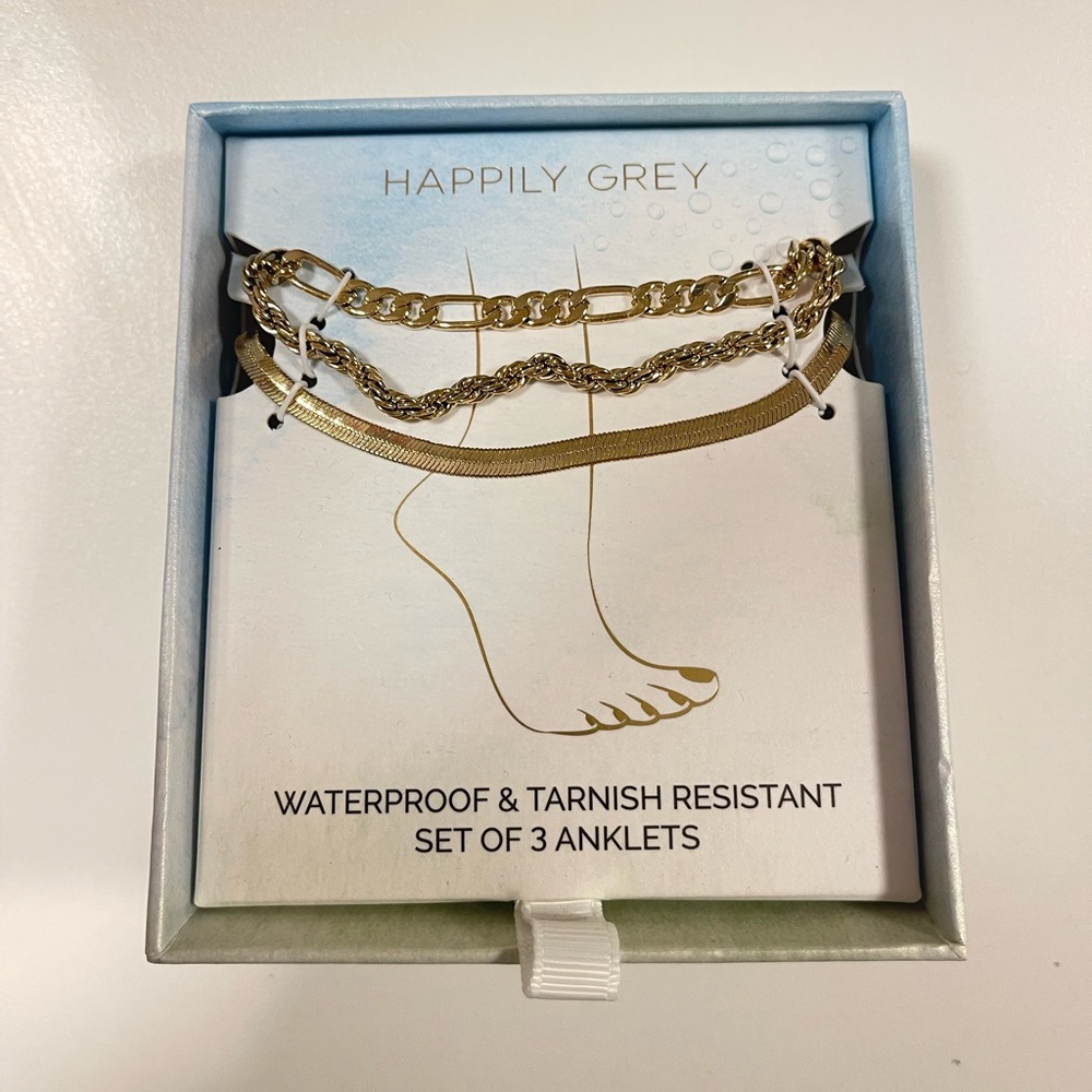 Happily Grey Gold Anklet Set - Picture 2 of 4